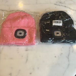Blue and pink LED light beanie hats